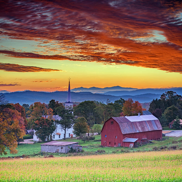 Darstellung des Puzzle Motivs Dawn in Peacham, VT 1000 Puzzle 3D Modell