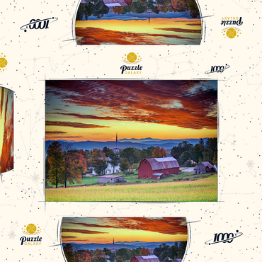 Darstellung des Puzzle Motivs Dawn in Peacham, VT 1000 Puzzle Schachtel 3D Modell