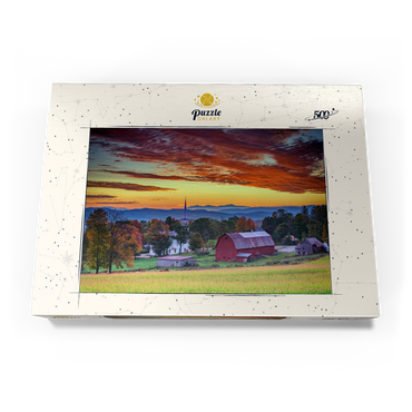 Darstellung des Puzzle Motivs Dawn in Peacham, VT 500 Puzzle Schachtel Ansicht3