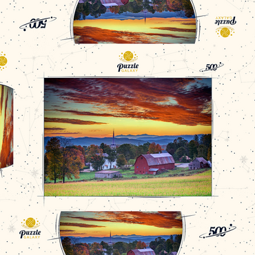 Darstellung des Puzzle Motivs Dawn in Peacham, VT 500 Puzzle Schachtel 3D Modell