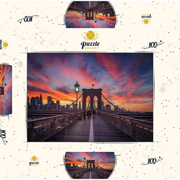 Darstellung des Puzzle Motivs Brooklyn Sunset 100 Puzzle Schachtel 3D Modell