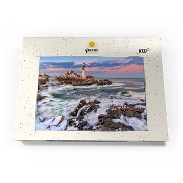 Darstellung des Puzzle Motivs Winter Sunset at Portland Head 1000 Puzzle Schachtel Ansicht3