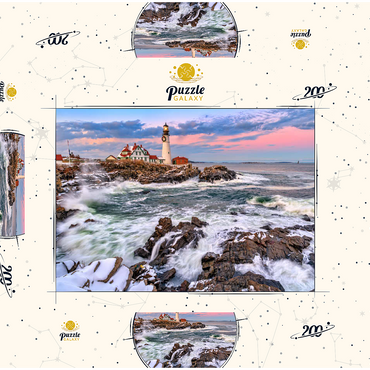 Darstellung des Puzzle Motivs Winter Sunset at Portland Head 200 Puzzle Schachtel 3D Modell