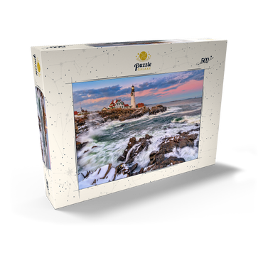 Darstellung des Puzzle Motivs Winter Sunset at Portland Head 500 Puzzle Schachtel Ansicht2