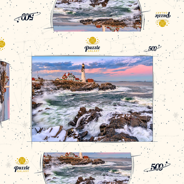 Darstellung des Puzzle Motivs Winter Sunset at Portland Head 500 Puzzle Schachtel 3D Modell