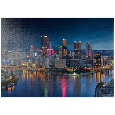 Darstellung des Puzzle Motivs puzzleplate Pittsburgh Twilight 1000 Puzzle