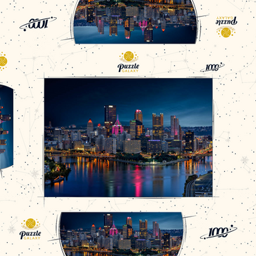 Darstellung des Puzzle Motivs Pittsburgh Twilight 1000 Puzzle Schachtel 3D Modell