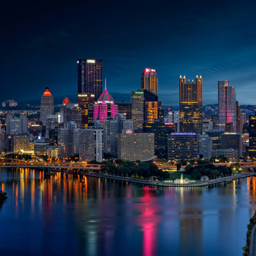 Darstellung des Puzzle Motivs Pittsburgh Twilight 100 Puzzle 3D Modell