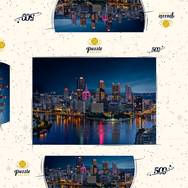 Darstellung des Puzzle Motivs Pittsburgh Twilight 500 Puzzle Schachtel 3D Modell