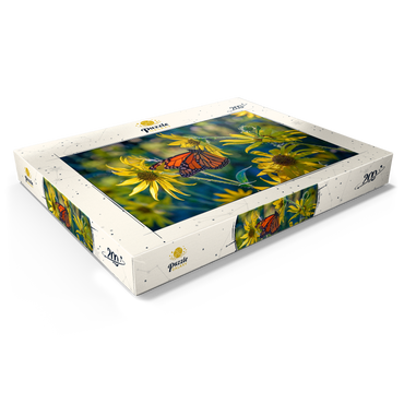 Darstellung des Puzzle Motivs The Monarch and the Sunflower 200 Puzzle Schachtel Ansicht1
