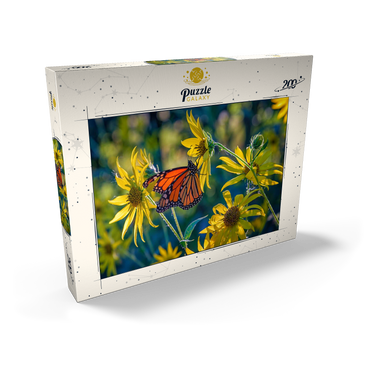 Darstellung des Puzzle Motivs The Monarch and the Sunflower 200 Puzzle Schachtel Ansicht2