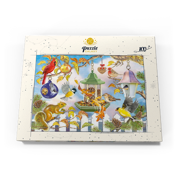 Darstellung des Puzzle Motivs Backyard Birds In Autumn 100 Puzzle Schachtel Ansicht3