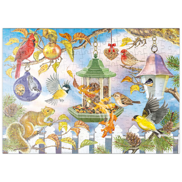 Darstellung des Puzzle Motivs puzzleplate Backyard Birds In Autumn 200 Puzzle