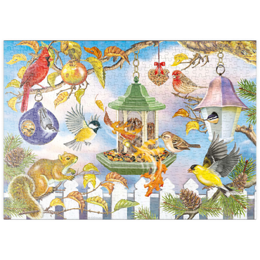 Darstellung des Puzzle Motivs puzzleplate Backyard Birds In Autumn 500 Puzzle