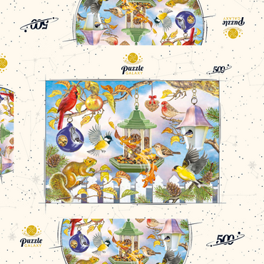 Darstellung des Puzzle Motivs Backyard Birds In Autumn 500 Puzzle Schachtel 3D Modell