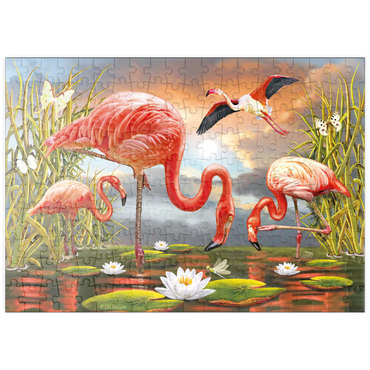 Darstellung des Puzzle Motivs puzzleplate Flamingoes 200 Puzzle
