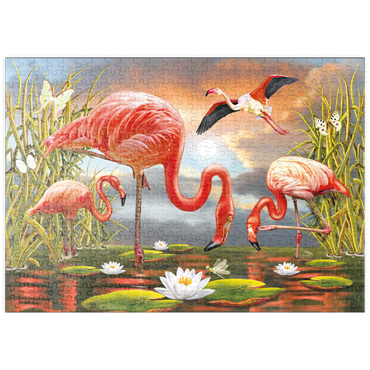 Darstellung des Puzzle Motivs puzzleplate Flamingoes 500 Puzzle