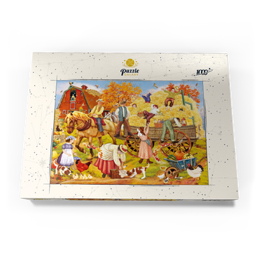 Darstellung des Puzzle Motivs Hitching Up For The Hayride 1000 Puzzle Schachtel Ansicht3