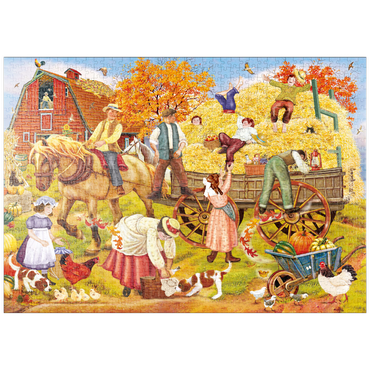 Darstellung des Puzzle Motivs puzzleplate Hitching Up For The Hayride 1000 Puzzle