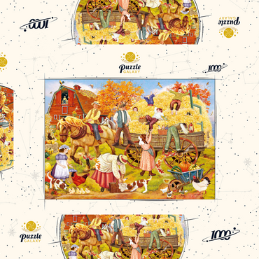 Darstellung des Puzzle Motivs Hitching Up For The Hayride 1000 Puzzle Schachtel 3D Modell