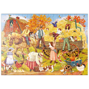 Darstellung des Puzzle Motivs puzzleplate Hitching Up For The Hayride 200 Puzzle
