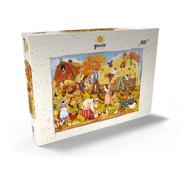 Darstellung des Puzzle Motivs Hitching Up For The Hayride 500 Puzzle Schachtel Ansicht2