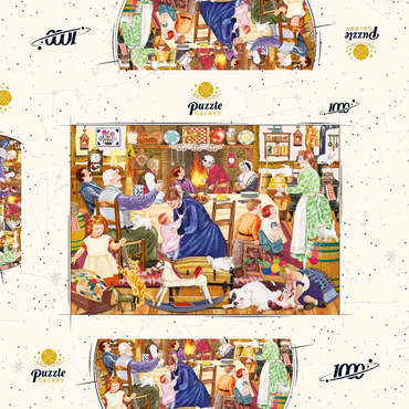 Darstellung des Puzzle Motivs Grandpa's Birthday Kitten 1000 Puzzle Schachtel 3D Modell