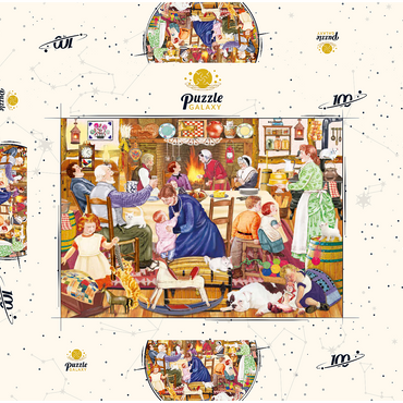 Darstellung des Puzzle Motivs Grandpa's Birthday Kitten 100 Puzzle Schachtel 3D Modell