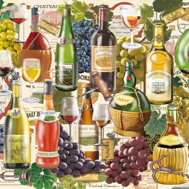 Darstellung des Puzzle Motivs Wine Puzzle 100 Puzzle 3D Modell