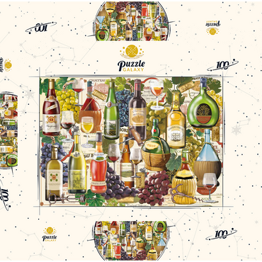 Darstellung des Puzzle Motivs Wine Puzzle 100 Puzzle Schachtel 3D Modell