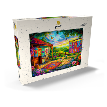 Darstellung des Puzzle Motivs Quilts and Butterflies 1000 Puzzle Schachtel Ansicht2