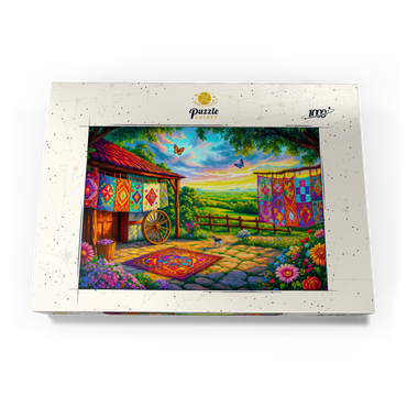 Darstellung des Puzzle Motivs Quilts and Butterflies 1000 Puzzle Schachtel Ansicht3