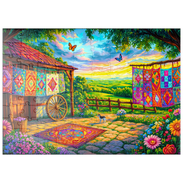 Darstellung des Puzzle Motivs puzzleplate Quilts and Butterflies 100 Puzzle