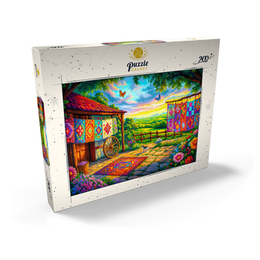 Darstellung des Puzzle Motivs Quilts and Butterflies 200 Puzzle Schachtel Ansicht2