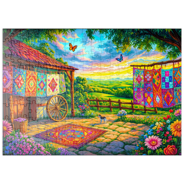 Darstellung des Puzzle Motivs puzzleplate Quilts and Butterflies 200 Puzzle