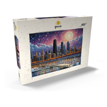 Darstellung des Puzzle Motivs Snowy Fantasy Chicago Skyline 1000 Puzzle Schachtel Ansicht2