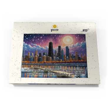 Darstellung des Puzzle Motivs Snowy Fantasy Chicago Skyline 1000 Puzzle Schachtel Ansicht3