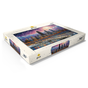 Darstellung des Puzzle Motivs Snowy Fantasy Chicago Skyline 200 Puzzle Schachtel Ansicht1