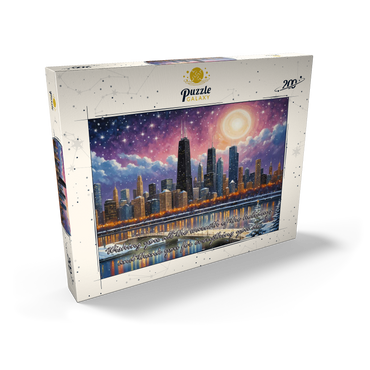Darstellung des Puzzle Motivs Snowy Fantasy Chicago Skyline 200 Puzzle Schachtel Ansicht2
