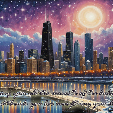 Darstellung des Puzzle Motivs Snowy Fantasy Chicago Skyline 200 Puzzle 3D Modell