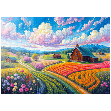 Darstellung des Puzzle Motivs puzzleplate Flower Fields In The Valley 1000 Puzzle