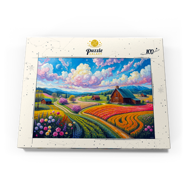 Darstellung des Puzzle Motivs Flower Fields In The Valley 100 Puzzle Schachtel Ansicht3