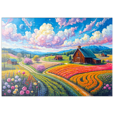 Darstellung des Puzzle Motivs puzzleplate Flower Fields In The Valley 100 Puzzle