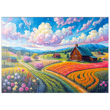 Darstellung des Puzzle Motivs puzzleplate Flower Fields In The Valley 200 Puzzle
