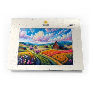 Darstellung des Puzzle Motivs Flower Fields In The Valley 500 Puzzle Schachtel Ansicht3