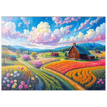 Darstellung des Puzzle Motivs puzzleplate Flower Fields In The Valley 500 Puzzle