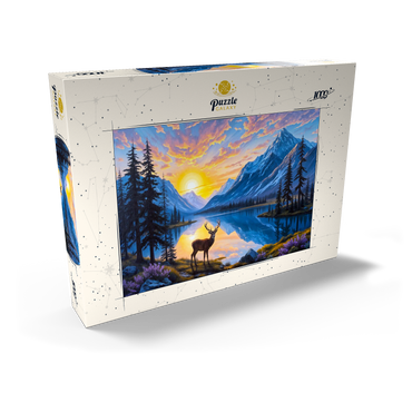 Darstellung des Puzzle Motivs Deer at Sunset 1000 Puzzle Schachtel Ansicht2
