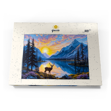 Darstellung des Puzzle Motivs Deer at Sunset 500 Puzzle Schachtel Ansicht3