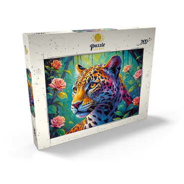 Darstellung des Puzzle Motivs Jungle Roses Jaguar 200 Puzzle Schachtel Ansicht2