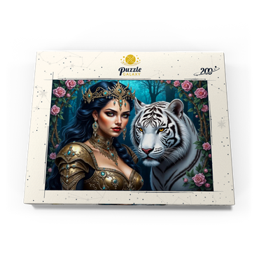 Darstellung des Puzzle Motivs Warrior Queen with White Tiger 200 Puzzle Schachtel Ansicht3